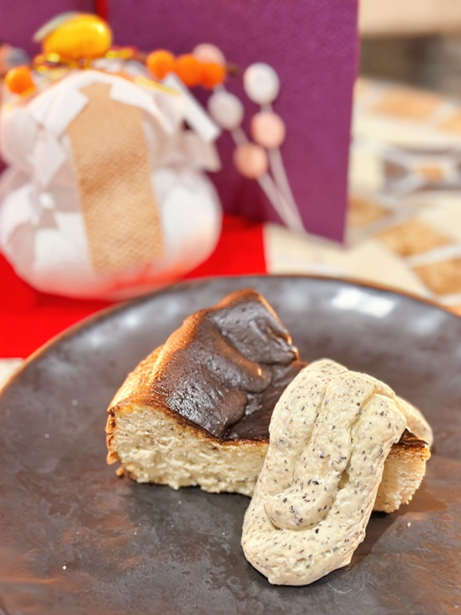 (whole cake) earl grey basque cheesecake (whole cake) earl grey basque cheesecake